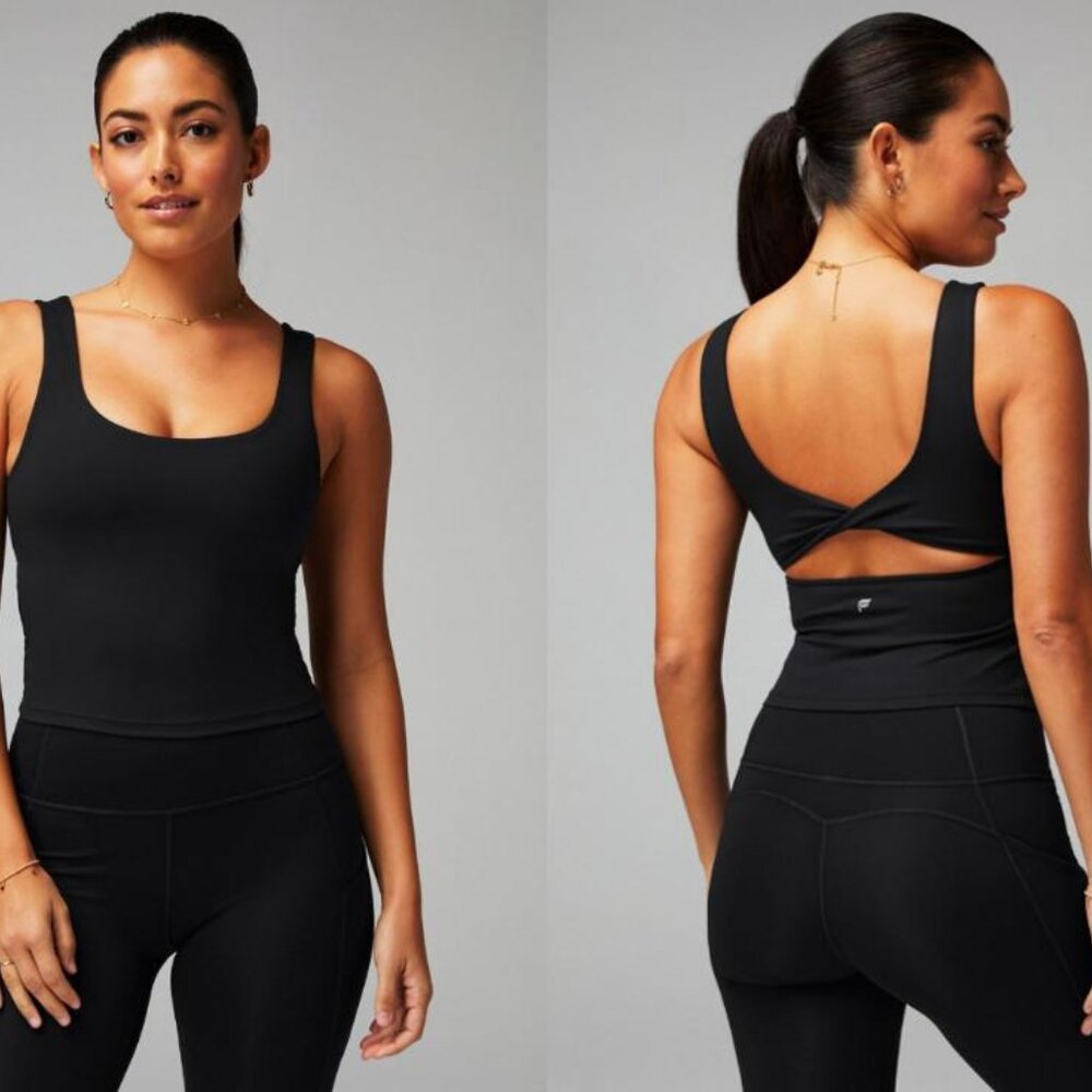 2 x Fabletics XL Oasis Twist Tops Black - Picture 3 of 11